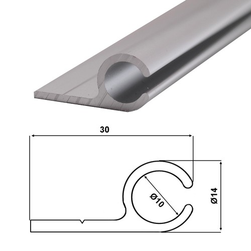 Kederschiene 100 aluminium - kederschiene, cm