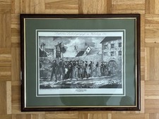 " Laubobers Leichenbegränis zu Würzburg 1825" gerahmt Holz, Druck