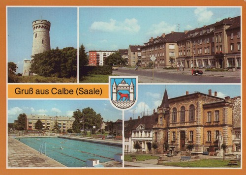 Ansichtskarte gruß aus calbe - ansichtskarte,