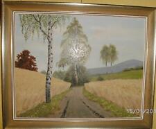 Landschafts Bild Ölgemälde Wandbild Goldrahmen  Ölbild Dekoration 71 x 59