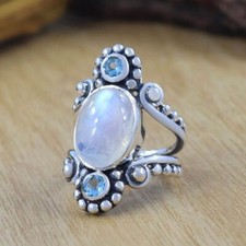 Moonstone & Aquamarine Ring
