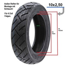 Außen Reifen 10×2,5-6 Zoll Felgen für E-Scooter-E-Roller Ersatzteil-Zubehör