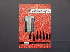 Gebrauchsanweisung Fruchtentsafter VEB Pausaer Metallwarenfabrik, Pausa 1959 DDR