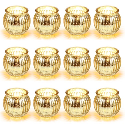 Teelichthalter glas gold - teelichthalter,