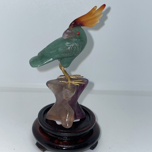 Edelstein figur papagei auf - edelstein,