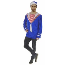 HERREN MATROSEN SHIRT & HUT / Karneval Fasching Junggesellenabschied Kostüm S/M