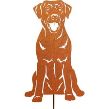 Lebensechter Labrador Roststecker –  Gartendeko für Hunde-Fans, 30 cm