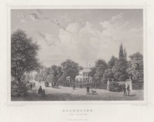 Berlin Glienicke Schloss Glienicke Original Stahlstich Oeder 1854