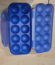Tupperware Kolumbus Eierbehälter 10 Eier Lunchbox  weiß ,blau