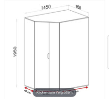Kleiderschrank / Eckkleiderschrank m. Schiebetür u. begehbar