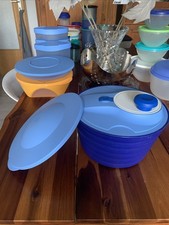 Tupperware Salat Karussell Schleudern 4er ,4.5L Schüssel ,Deckel,Sieb,Ø26x17H