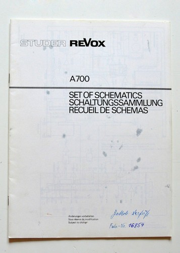 Original studer revox - studer/revox, a700