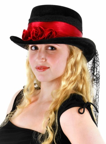 Damenhut gothic schwarzer - damenhut,