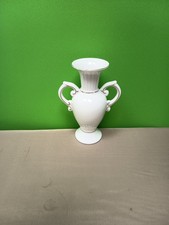 Vintage Porzellan Vase mit Henkel Weiß Goldrand ca. 18 cm Dekoration