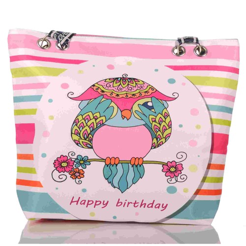 Strandtasche bunte eule motiv - eule,