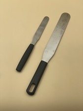 Spatel Labor Kosmetik Basteln Gipsspachtel Metall mit Kunststoffgriff 2 Stück