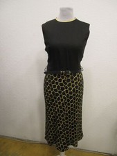 Italmodell Borelli Etui Kleid & Gürtel chic ärmellos schwarz/gelb Gr.38 (K48-22