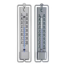 TFA 12.2001 analoges innen Außen Thermometer NOVELLI DESIGN Metall wetterfest