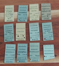 12 Fahrkarten Deutsche Reichsbahn Berlin und Umland zwischen 1895 und 1905 