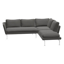 Vitra Ecksofa Sofa Stoff Corsaro Graphit Melange Grau mit 6 Kissen