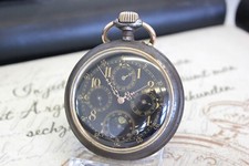 Schöne rare antike Mondphase Kalender Taschenuhr calendar pocket watch