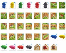 Carcassonne Ersatzteile - Händler & Baumeister Erweiterung "neues Design"