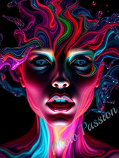 Foto A4 Portrait Frau Neon