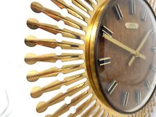Schöne , beautiful 70s " Sunburst " Design ANKER wall clock Wanduhr Quartz 32 cm