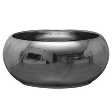 Keramik Übertopf D 23 cm silber glanz Dekoschale Blumentopf rund