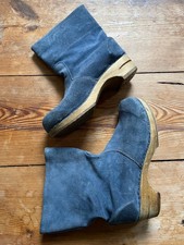 Clog Stefel Boots Wildleder blau 37 Sanita