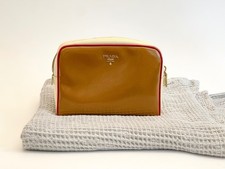 Prada Necessaiere Saffiano-Vernice, Caramel+Bian Beauty Tasche               