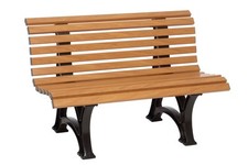 Parkbank Kunststoffbank Kunststoff Gartenbank 2er AMRUM 120cm  Holzoptik 2. WAHL