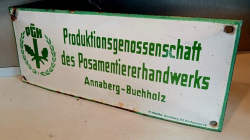 Altes emaille schild ddr pgh - emaille, "pgh