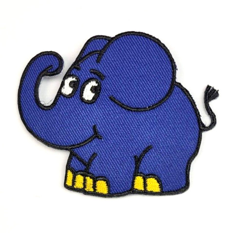 Blauer elefant bügelflicken - blauer,