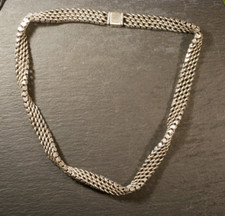 Starkes 925 Sterling Silber Kette Collier Flach Breit Schwer Dick Gedreht