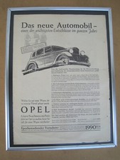 Journalblatt mit Werbung OPEL Limousine mit 1 Liter Motor 4 Zyl. von 1933 selten