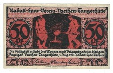 Notgeld - Vaethen-Tangerhütte - Rabatt-Spar-Verein - 50 Pfennig - 1921 - selten