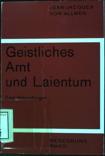 Geistliches amt und laientum - und,