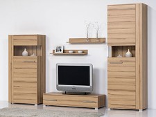 Wohnwand Anbauwand Wohnzimmer Schrankwand Kernbuche Breite 290 cm - TOP