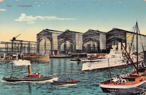 Postkarte kiel vulkanwerft - ak,