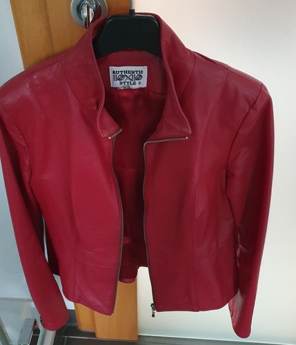 Jacke damen leder - gr., rot