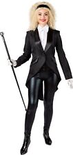 Frack Damen schwarz tailliert mit Satinkragen Karneval Fasching Party Kostüm
