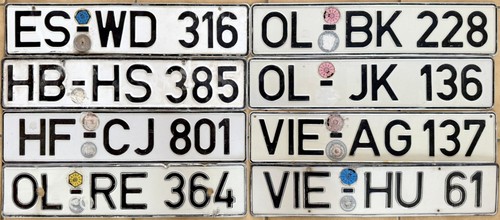 Nummernschild din ausläufer - din,