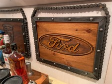 Holzschild Garage Ford Pflaume Schild Holz Emaile Emailschild  Prospekt