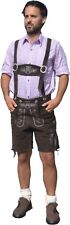 Trachten Lederhose NEU dunkelbraun kurz 46-48-50-52-54-56-58-60 Oktoberfest WOW