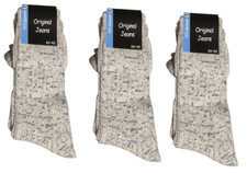 12 Paar Jeanssocken Grau-meliert 100% Baumwolle Arbeitssocken Grössen: 39-46