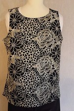 Bluse/ Top Gr.42 moderne Dessin sehr schön festlich elegant Top Schwarz/Gold gut