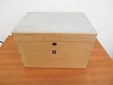 Vintage Schließfach Bank Safe Tresor Holz Alublech 50er 60er 33 x24x22 cm (B)8
