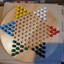 Halma Spiel - rund - holz -