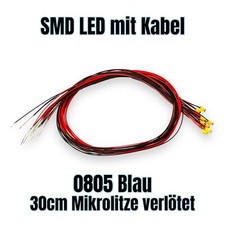 ✅ 10 20 30 SMD LED 0402 0603 0805 1206 30cm Mikrolitze verlötet Modell Miniatur✅